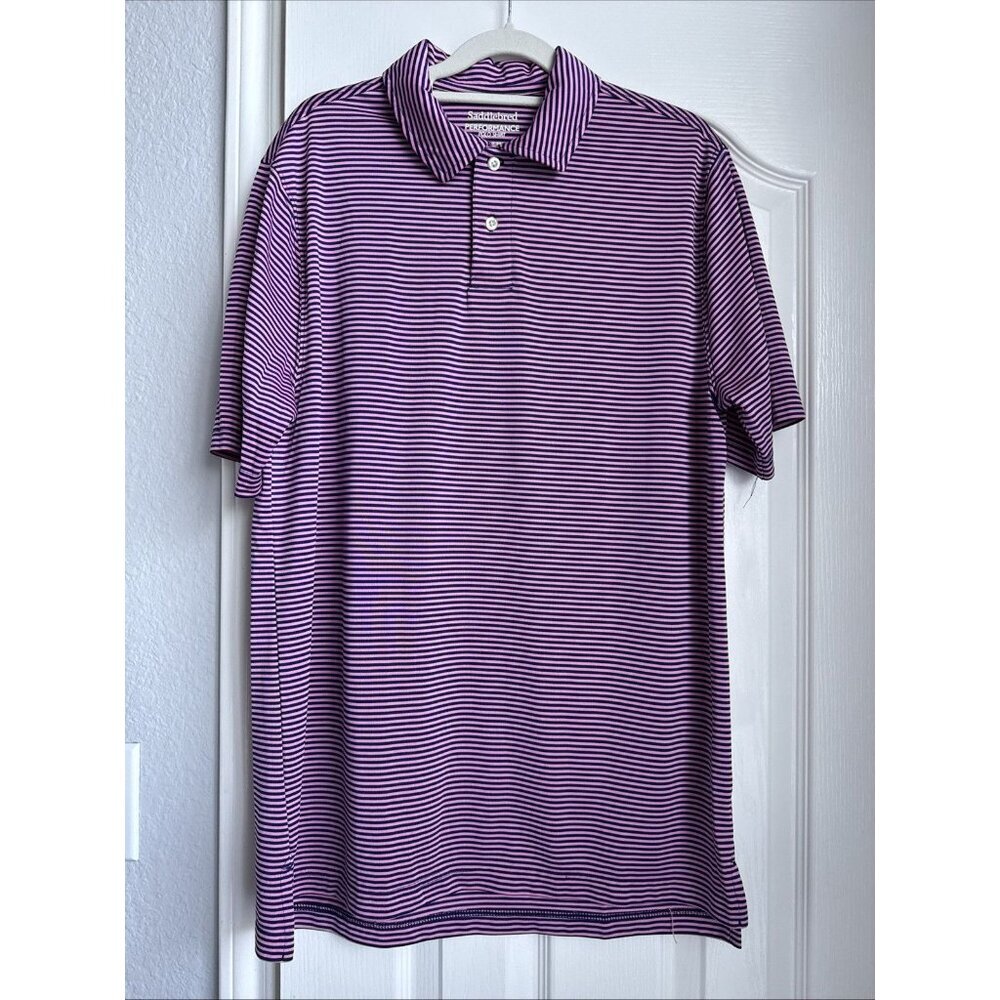 Saddlebred Performance Polo Shirt Mens Pink Short Sleeve Comfort Size medium